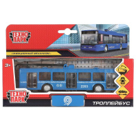 Машинка металл. 16,5см "МЕТРОПОЛИТЕН ТРОЛЛЕЙБУС" двери, инерц., синий
