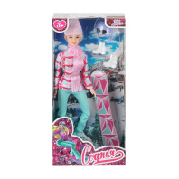 Кукла 29см "София" руки и ноги сгибаются, сноуборд, шлем, обувь