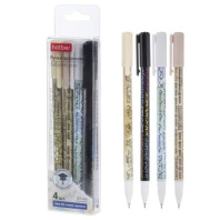 Набор ручек шар. Hatber  4шт. "Вспомнить все. Математика" синяя 0,7мм, маслян.основа