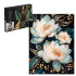 Картина по номерам на холсте с поталью 30*40см "Золотые лотосы" черный холст