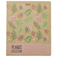 Тетрадь А5 18л кл. Hatber "Ботаника", крафт, 5 диз.в блоке, белизна 98%