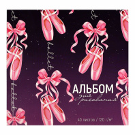 Альбом 170*170мм 40л клеевой кор. "Пуанты" 120гр/м2, УФ-лак