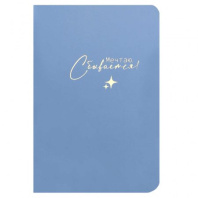 Блокнот А6+  32л скоба слева "Мечтаю, сбывается" диз.блок, мат.лам., тисн.фольгой