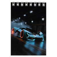 Блокнот А7  40л гребень "Спорткар" кл., УФ-лак