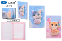 Блокнот  , антистресс сквиш "МИЛЫЙ КОТИК",мягкая обложка ПВХ,блок цветной;80 листов, размер блокнота