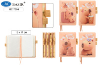 Записная книжка А6 7БЦ  80л. "Капибара" кл., резинки под ручку, ляссе