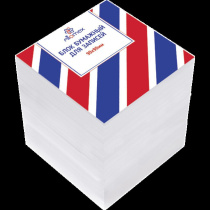 Блок бумаги для записи  (90*90*90мм) белый, непроклеенный,  70г/м2, белизна 65%