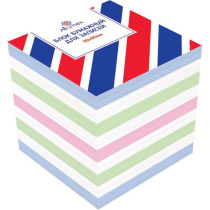 Блок бумаги для записи  (90*90*90мм) цветной, непроклеенный, 65г/м2