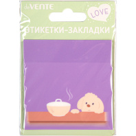 Блок с липким краем (76х76мм) "Puppy" 50л, пластиковый, полупрозрачный, сиреневый