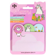 Бумага с липким краем  75л, фигурная "Зверюшки" 3цв.*25л.