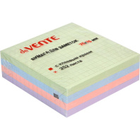 Бумага с липким краем (76*76мм)  252л, 4цв.,пастель в КЛЕТКУ