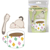 Набор бумаги с липким краем "deVENTE. Animals Coffee. Cat" 80x68 мм, 72x23 мм и 54x35 мм, 3x20 л.