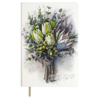 Записная книжка А6  96л. кожзам, мягк.пер. "#Дмитрий Швецов. Букет с протеей" тисн.фольгой, ляссе
