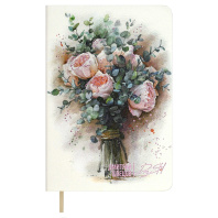 Записная книжка А6  96л. кожзам, мягк.пер. "#Дмитрий Швецов. Букет с розами" тисн.фольгой, ляссе