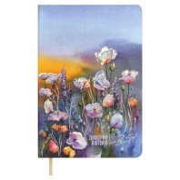 Записная книжка А6  96л. кожзам, мягк.пер. "#Дмитрий Швецов. Маковое поле" тисн.фольгой, ляссе