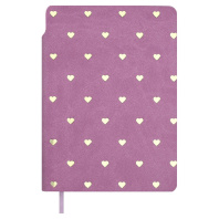 Записная книжка А6  96л. кожзам, мягк.пер. "Замша розовый" тисн.фольгой, ляссе