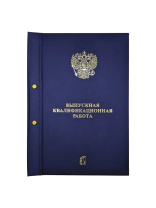 Папка д/Выпускной квалификационной работы А4, без бумаги, 2 отв., НА БОЛТАХ мет.,  синяя