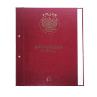 Папка д/дипломных работ А4, без бумаги, НА БОЛТАХ мет., 2отв.,  бордовая