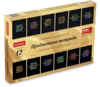 Комплект предметных тетрадей "Салют предметов" 12 шт в упаковке, 48л., мат.лам., 3D фольга, 3Dлак