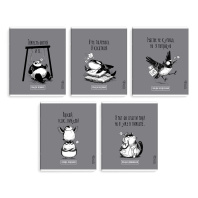 Тетрадь А5 48л кл. Феникс+ "Панда-вайб" выб.УФ-лак