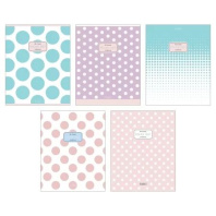 Тетрадь А5  60л кл. Hatber "Горохи" софт-тач, 5диз.в блоке