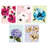 Тетрадь А5  96л кл. Hatber "Красочные лепестки" тисн., 5диз.в блоке