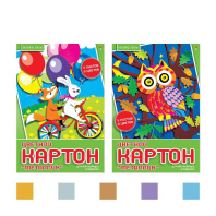 Картон цв. А4  5цв.  5л. мелов., металлик, одностор., пл. 190 гр/м2