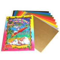 Картон цв. А4 10цв. 10л. (зол.+сер.) мелов., одностор., пл. 200 гр/м2 "Джунгли"