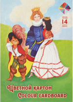 Картон цв. А4 14цв. 14л. мелов., двустор., пл. 210гр/м2 "Хитрец"
