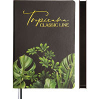 Ежедневник недат. А5 deVENTE   Tropicana 320стр., черный с рисунком, тв.обл.,кожзам.,бумага 70г/м