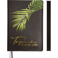 Ежедневник недат. А5 deVENTE   Tropicana 320стр., черный с рисунком, тв.обл.,кожзам.,бумага 70г/м