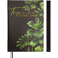 Ежедневник недат. А5 deVENTE   Tropicana 320стр., черный с рисунком, тв.обл.,кожзам.,бумага 70г/м
