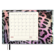 Планинг дат. 2026г 180*127мм 64л., ПВХ, мягк.пер. "Леопард серый" +ПОДАРОК