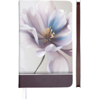 Планинг недат. 100*170мм  80л.,кожзам "Greta" бежево-брусничный с цветком, 70м/г2