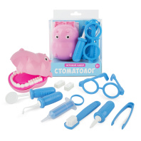 Игровой набор доктора "Стоматолог Бегемотик" 8 предметов, в блистерной коробке