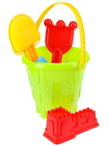 Набор игрушек. "Крепость" ведерко, лопатка, грабли, 2 формы
