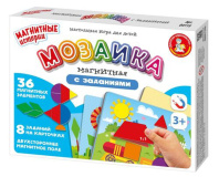 Игра магнитная "Мозаика магнитная с заданиями" 36 магнитиков, карточки 3+