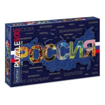 Пазлы  500 элементов  480*330мм. "LUX. Россия" мат.лам., 3Dфольга, Premium
