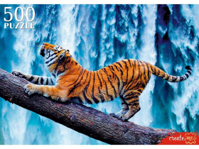 Пазлы  500 элементов  480*330мм. "Тигр у водопада"