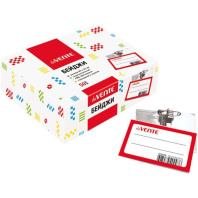 Бейдж 57х90 мм. с булавкой и клипом