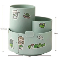 Подставка наст. "Orbit" 12x12,5x12 см , вращающ. с подставкой под телефон, зеленая