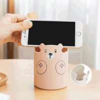 Подставка наст."deVENTE Teddy Bear" 10,5*7,8 см, пластиковая с принтом, розовая