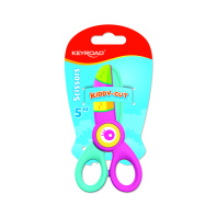 Ножницы детские KEYROAD безопасные, симметр.кольца, 11,6см, ассорти