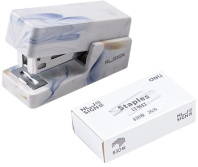 Степлер Deli Nusign 24/6, 26/6 +скобы 830шт., мини, белый