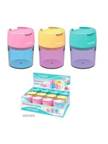 Точилка пласт. с контейнером  2 отв.  KEYROAD Robby Pastel ассорти