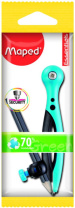 Циркуль пластик MAPED "Essential", козья ножка, безопасная игла, карандаш в комплекте, блистер