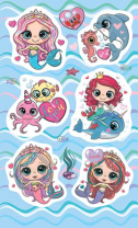 Наклейки детские 15*9см  "Русалки"