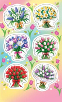 Наклейки детские 15*9см  "Цветы"