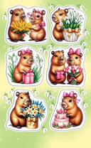 Наклейки детские 16*9см  "Капибара"