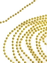 Бусы декоративные   1м, "Новогодние шарики" пластик, в индивид. упаковке, золото